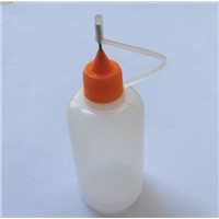 50ml White PE e-cigarette Plastic Bottle With needle Tip Dropper Bottle Colorul Cap Smoke Oil Bottle