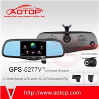 5inch Mirror GPS DVR with Bluetoot, FM Transimitter, 2x DVR, Different Bracket