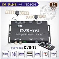 Car DVB-T2 TV Tuner with PVR USB, High Speed 150km.h