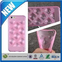 Good quality 3D grids style flexible slim handwork soft gel tpu cover for iphone 6 plus