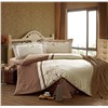 100% cotton Embroidery fabric patched duvet cover set