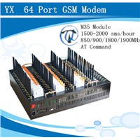 64 GSM Modem Pool, 64 USB GSM Modem, 64 Port SMS Modem Pool Support TCP/IP