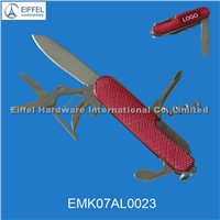 7in 1 Stainless steel pocket knife with aluminum handle(EMK07AL0023)