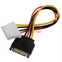 SATA 15-pin Male Power Cable to IDE 4-pin Female Power Drive Adapter