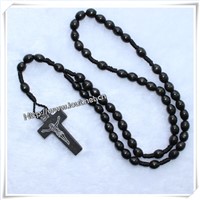 Yiwu Factory Direct Sale good wood beads rosary necklace (IO-cr165)