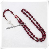 Multicolor wood bead rosary,High Quality saint bead cord rosary,wood bead cord rosary (IO-cr199)