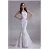 Sleeveless Strapless Satin Lace Mermaid/Trumpet  Wedding Dresses