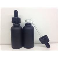30ml black translucent  childproof cap glass dropper E-liquid bottle with colorful plastic cap