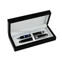 Black High Gloss Finish Wooden Pen Storage Gift Box