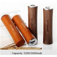 Environmental  Bamboo Cover Round Stylish Power Bank Portable battery Perfect for Gift