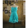 Turquoise Short Bridesmaid Dress, Chiffon Prom Dress, Homecoming Dress