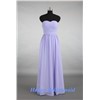 Lavender Sweetheart Evening Dress, Floor Long A-line Chiffon Pleated Bridesmaid Dress