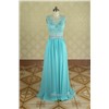 Turquoise Long Lace Prom Dress