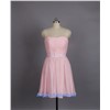 Baby Pink Sweetheart Bridesmaid Dress, Short Wedding Party Dress, Chiffon Prom Dress