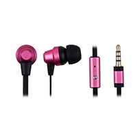 Factory colorful flat cable metal in-ear earphone