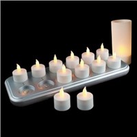 12 rechargeable led tea light in white color