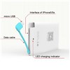 Ultra thinnest Power bank with Output Micro USB, iPhone 5&LED light, 2500mAh
