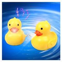New creative gift cartoon animal yellow duck led light keychain keyrings with sound