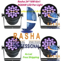 4X Lot Freeshipping 24*18W 6IN1 RGBAW+UV LED PAR LIGHT,LED PAR64 Can,Stage Light