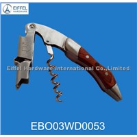 High quality two step red wine opener with wood handle(EBO03WD0053)
