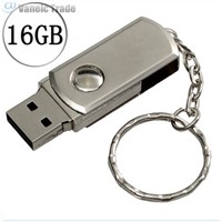 Metal Roating USB2.0 Flash Memory Drive 16GB Stick Pen Keychain Thumb U Disk