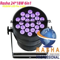 Rasha Stage Light 24pcs*18W 6in1 RGBAW+UV LED Par Light,LED Par64 Can,Stage Light