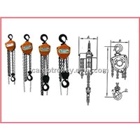 Manual chain hoist for moving and handling works