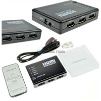 5 PORT HDMI Switch Switcher Selector Splitter Hub Box Remote 1080p FOR HDTV PS3