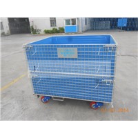 Foldable warehouse cages with forklift access