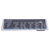 black industrial metal keyboard with trackball (MKT2302T, 293mm x 87mm)