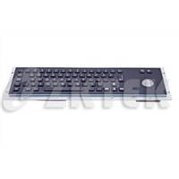 black industrial metal keyboard with trackball (MKT2662T, 392.0mm x 110.0mm)