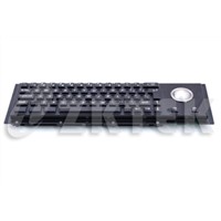 black industrial metal keyboard with trackball (MKT2752T, 372.0mmx105.0mm)