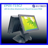 15 inch touch screen pos system, dual screen pos