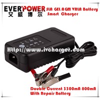 Everpower smart 12V 3.3A 0.8A lead acid battery charger with repair battery function