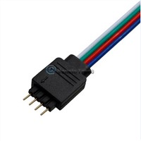 RGB 4 Pin Male Plug Connector Cable for LED Flexible Strip 5050 3528