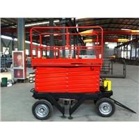Mobile hydraulic scissor work lift table of 10m