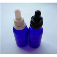 New Design Blue 30ML Oil Bottle For E-cig  Long Rubber Head Childproof White And Black Cap Bottle