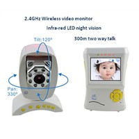 2.4G Wireless digital video baby monitor with temperature detector,_ night vision_300m two way talk