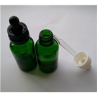 New Sale 30ML Green Glass Bottle  For E-cigaret Childproof  White And Black Cap Glass Dropper Bottle