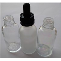Wholesale 30ML Glass Translucent Frosted Empty E-liquid Bottle Black And White Childproof Cap Bottle