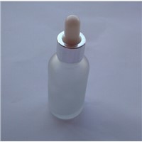 30ML Transparent Frosted Glass Empty Bottle For E-cigarette Long Black And White Rubber Head Bottle