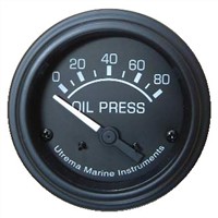 Utrema Black Marine Oil Pressure Gauge