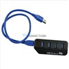 Black 4 Ports USB 3.0 External HUB for PC Laptop HDD MP3 Mouse Super Speed