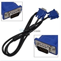 15 PIN BLUE SVGA VGA ADAPTER Monitor M/M Male To Male Cable CORD FOR PC TV