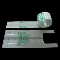 HDPE transparent Plastic T-shirt Roll pack food bag