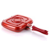 Odorless Double-side Red Frying Pan Removing Smoke Liven Korea
