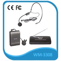 mini VHF wireless microphone system with body pack