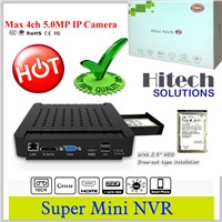 4/9/16Ch Mini NVR Network Video Recorder with 5MP/3MP/1080P & ONVIF 2.0 Above IP Camera Compatible