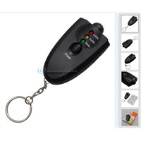 Keychain LED Flashlight Breathalyzer Breath Alcohol Tester Mini Portable Tester