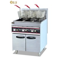 Vertical Stainless Steel Electric 3-tank&amp;amp;3-basket Fryer 16L/Tank BY-DF26-3